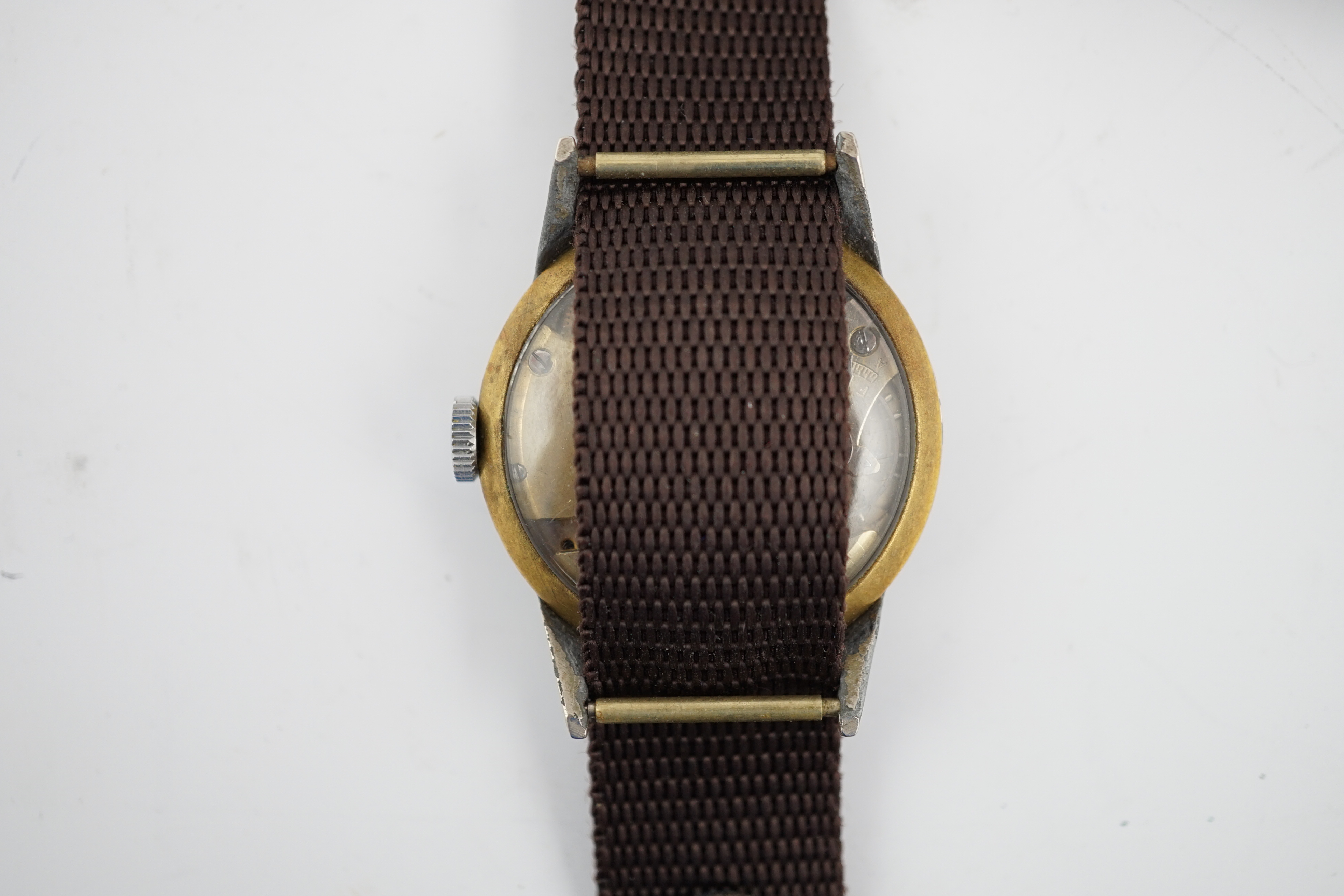 A gentleman's stainless steel Jaeger LeCoultre military? manual wind wrist watch